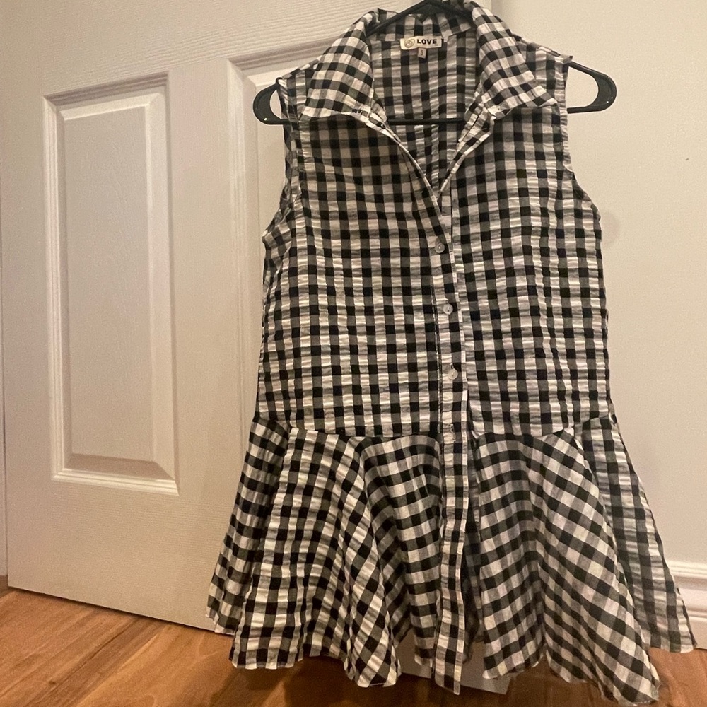 Button Up Gingham Blouse